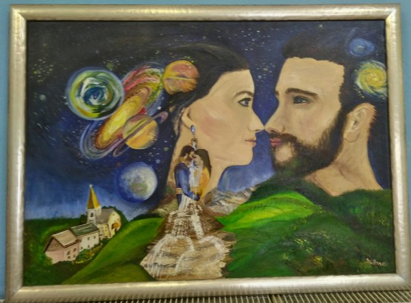 Obraz "...vo vesmíre ...  muž a žena" ART